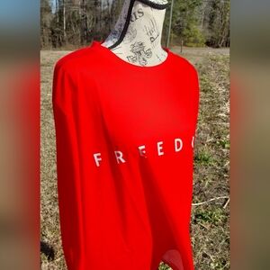 Orangy Red "Freedom" Ls T-Shirt/L